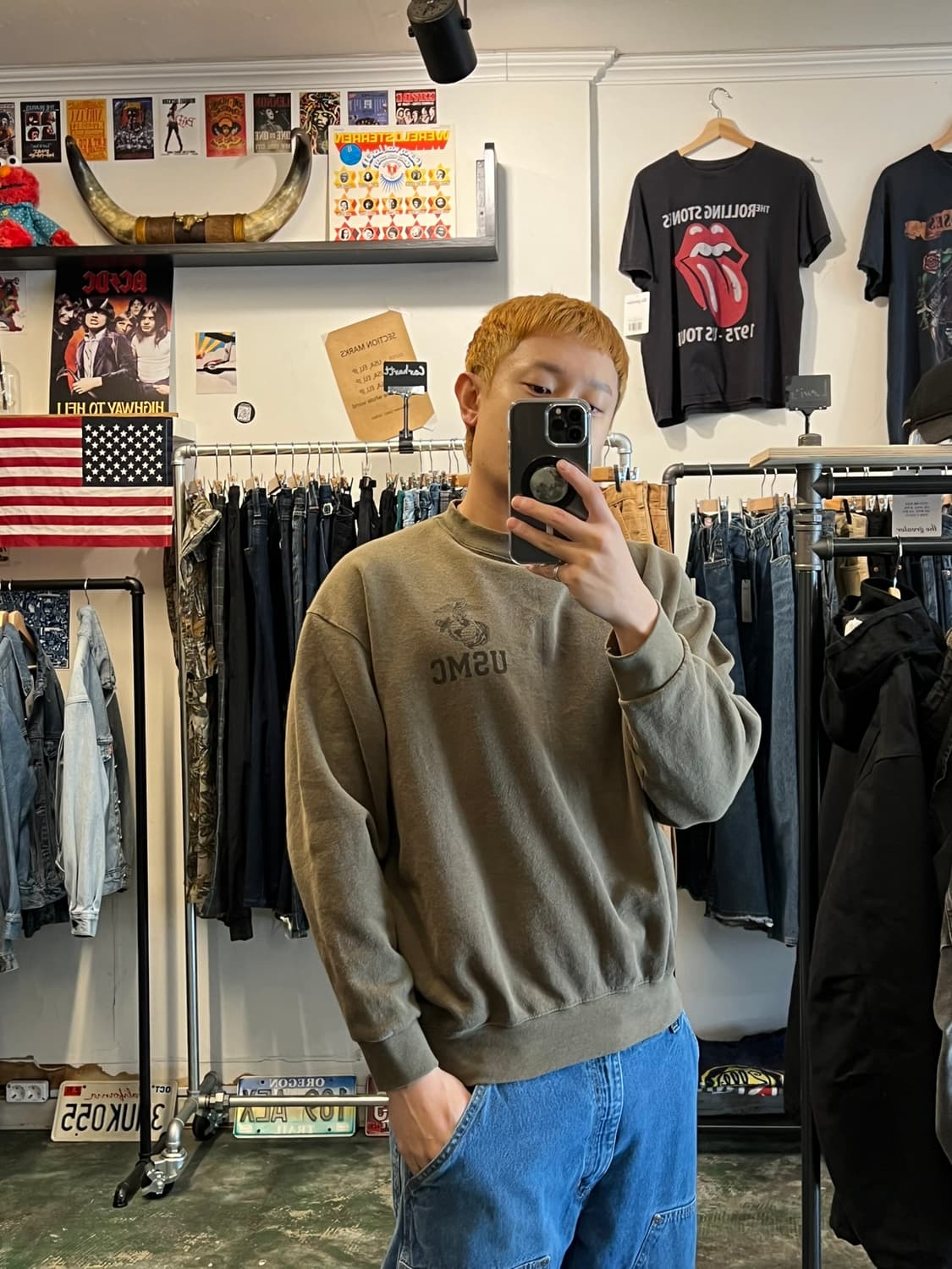 [XL] USMC 미군 해병대 밀리터리 크루넥 스웻셔츠 맨투맨 상품이미지4