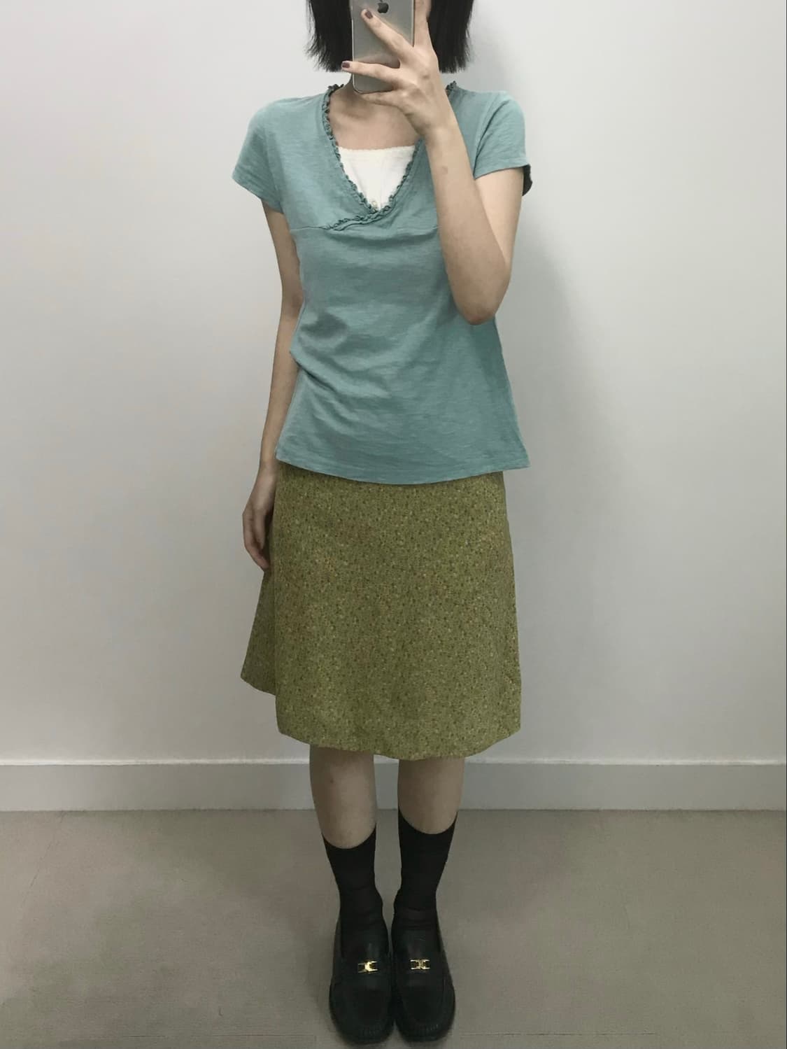 빈티지 프릴 레이어드 티셔츠 상품이미지1