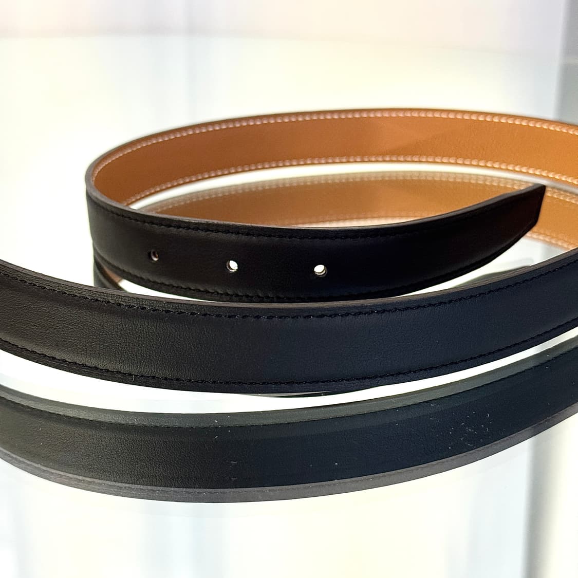 A+ / 75 에르메스 리버서블 24MM 벨트 H 버클 (누아/오르로즈) 상품이미지8