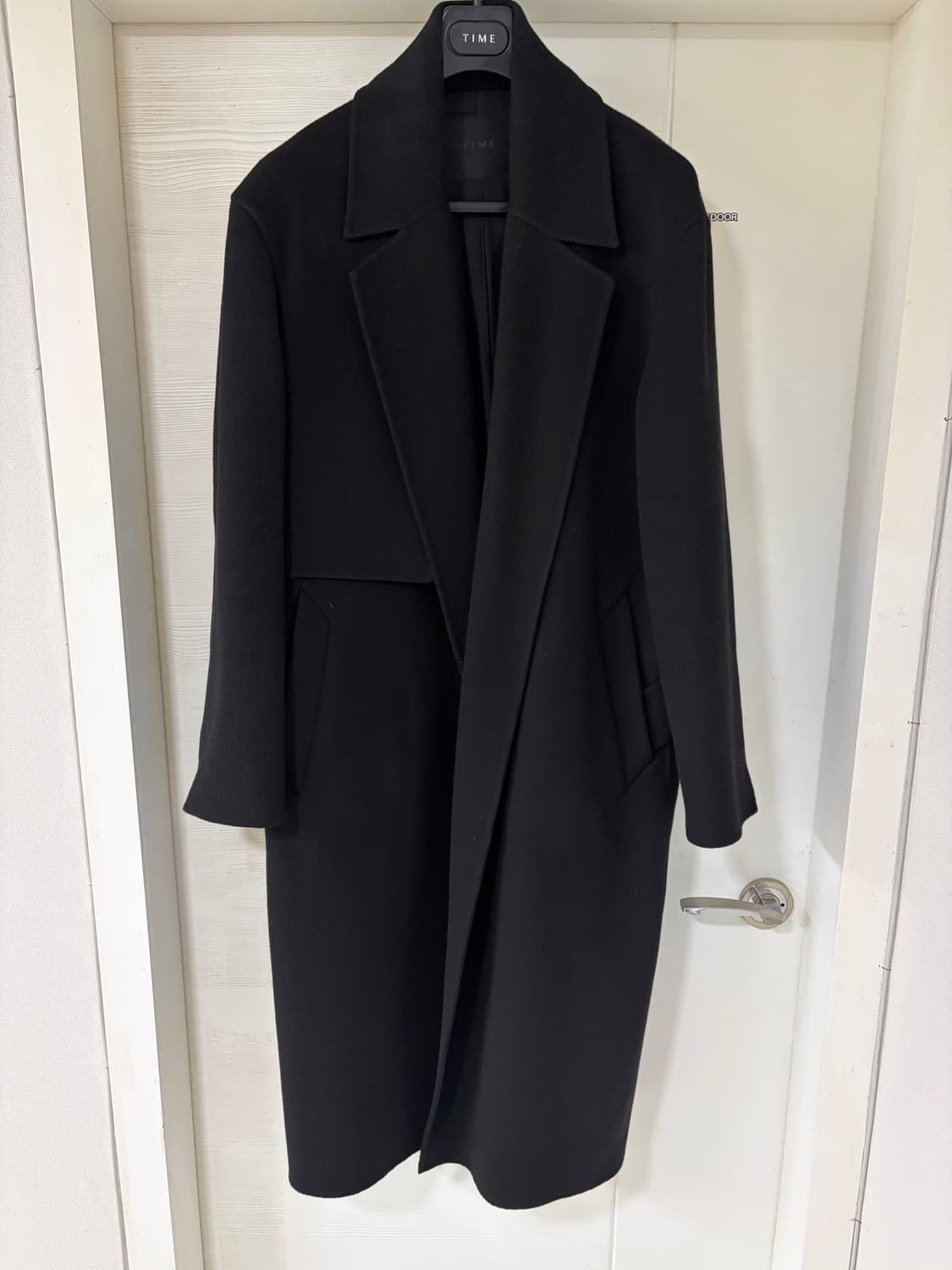 TIME 타임 블랙 건플랩 로브 코트  풀셋 상품이미지1