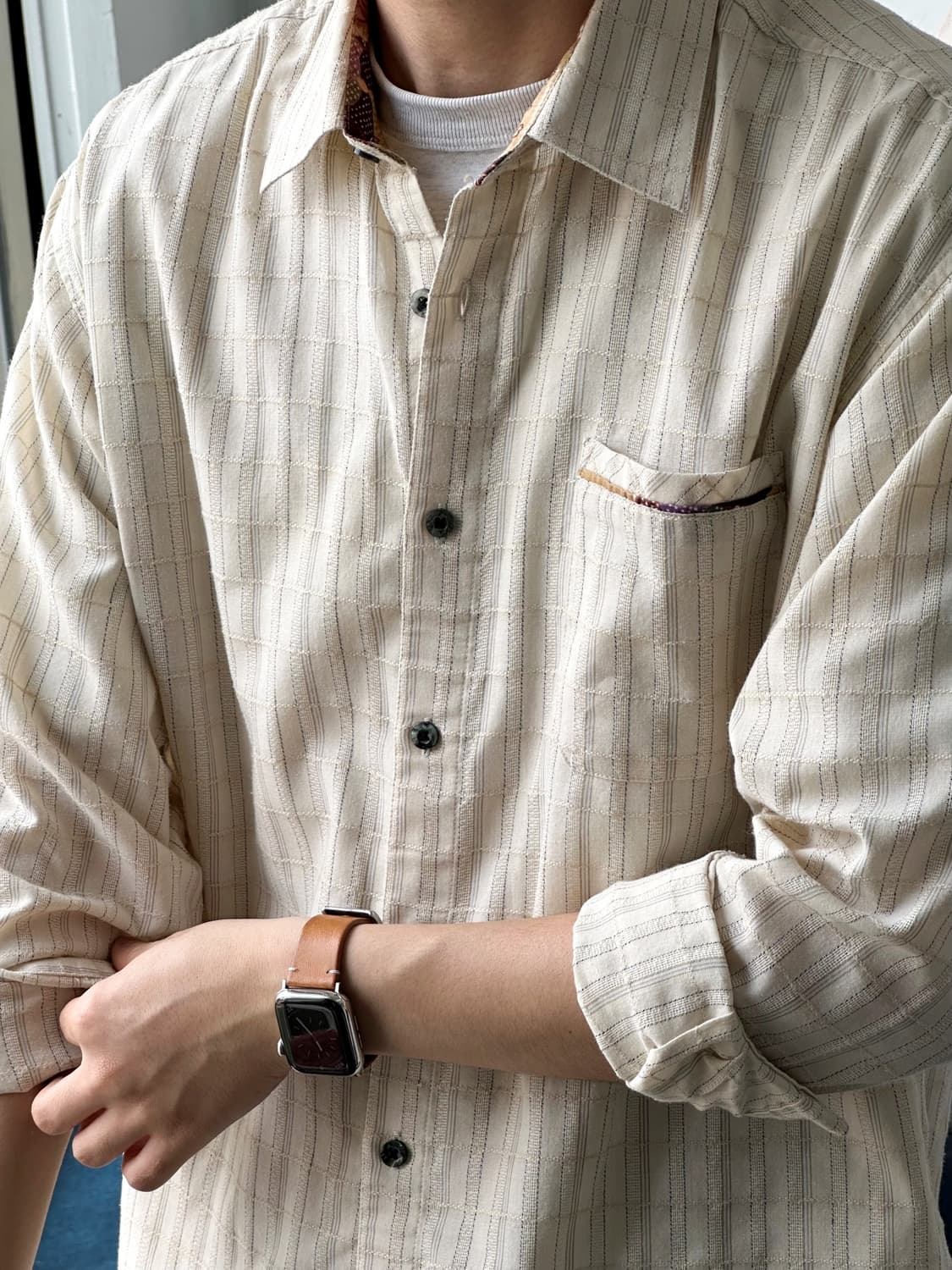 65/35 jacquard fabric design shirt 상품이미지10