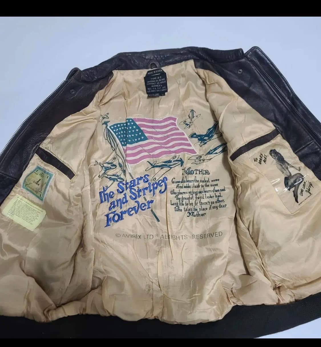 아비렉스 a2 레더자켓 상품이미지6