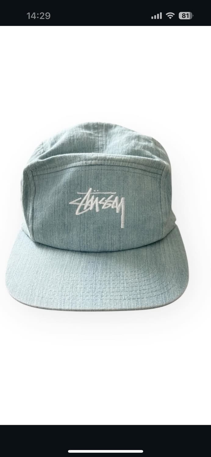 Stussy 빈티지 90s 샴브레이 스투시 캠프캡 데님 상품이미지1