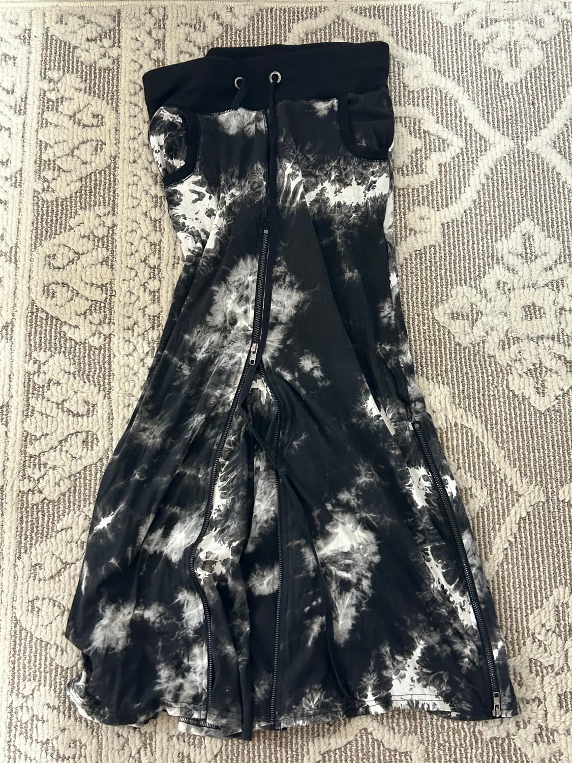 고아깔 타이다이 롱 지퍼 스커트 펑크 고스  상품이미지2