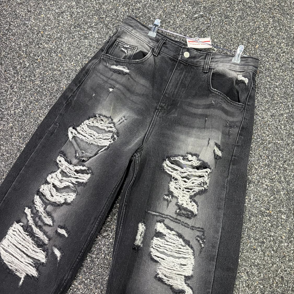 빈티지 데미지 디트로이트 흑청 데님 팬츠 B3941 상품이미지4