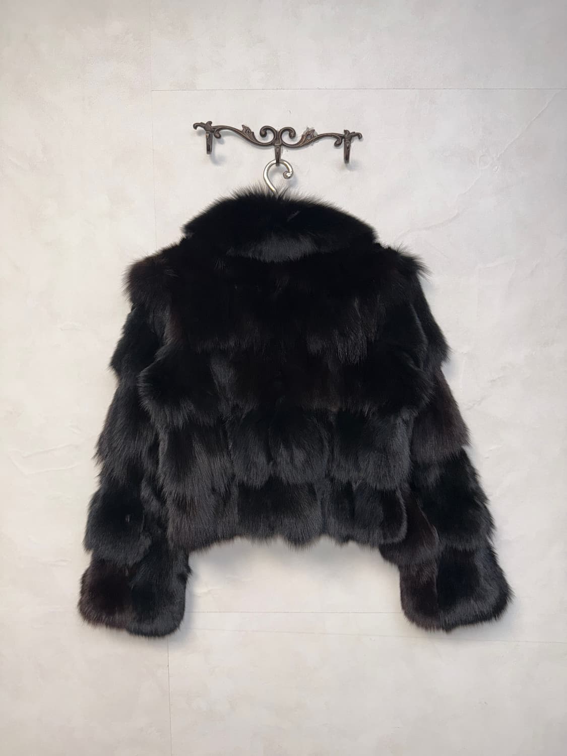 Black fox fur short jacket  상품이미지3