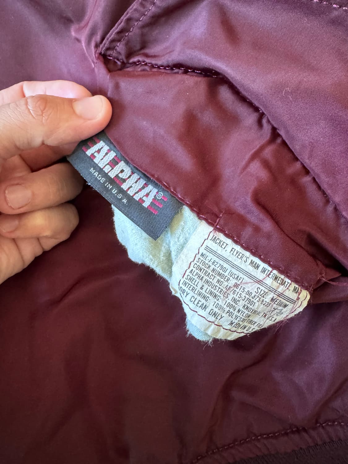 90s Alpha Industries MA-1 Bomber USA 상품이미지6