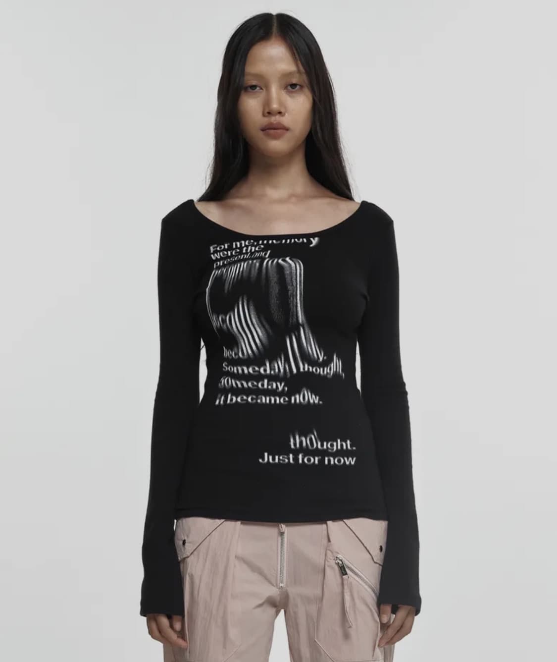 나체 플로우 슬림핏 롱슬리브 블랙 상품이미지1