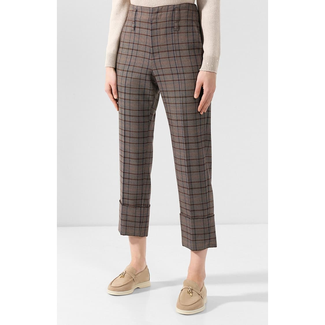 브루넬로쿠치넬리 체크 울 팬츠 상품이미지1