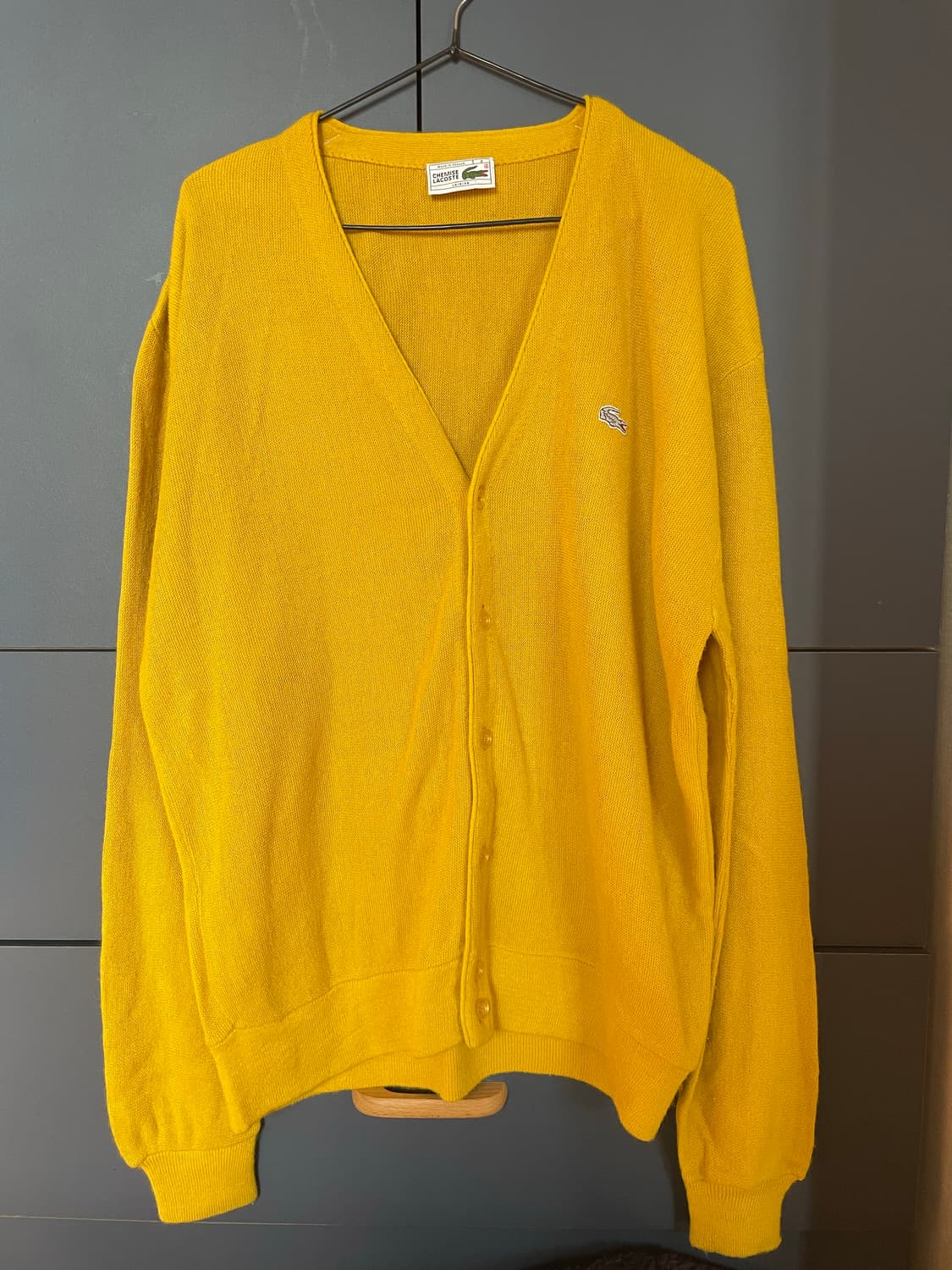 Lacoste 80s 프랑스메이드 옐로우 가디건 상품이미지2