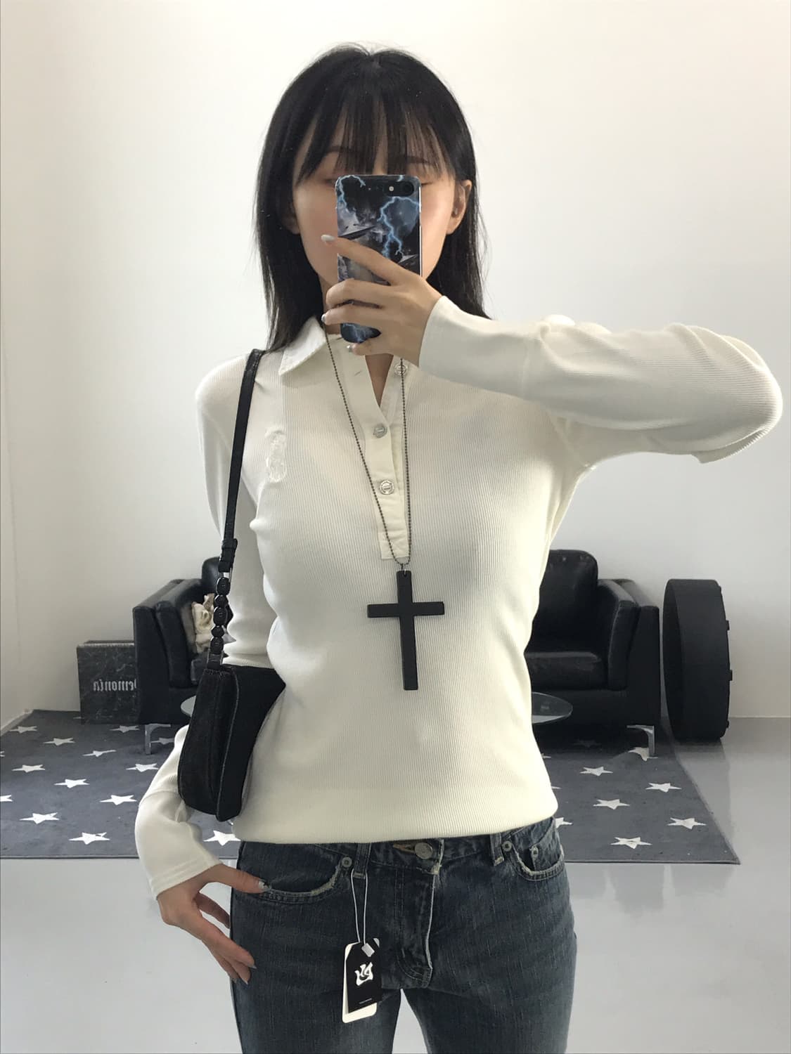 Ralph Lauren white collar top 상품이미지1