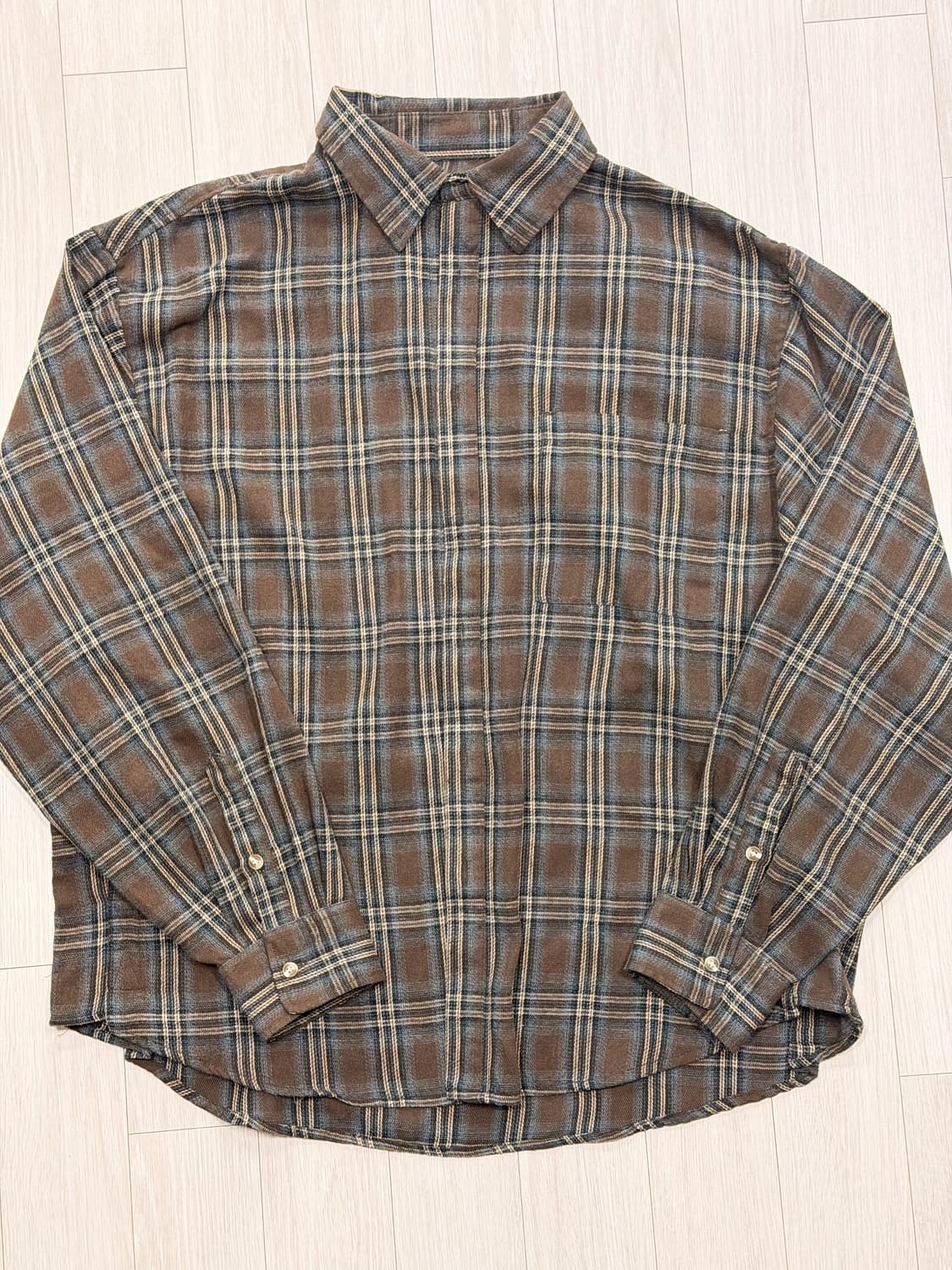 카네이테이 체크 셔츠 브라운 상품이미지1