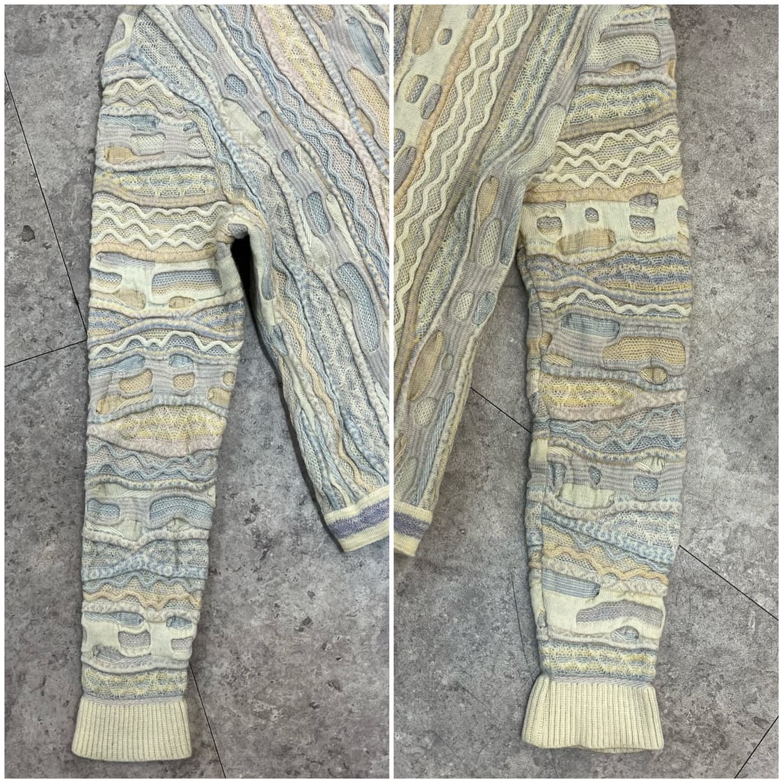 쿠지 케이블 니트 집업 가디건 아이보리 S #csz237 상품이미지8