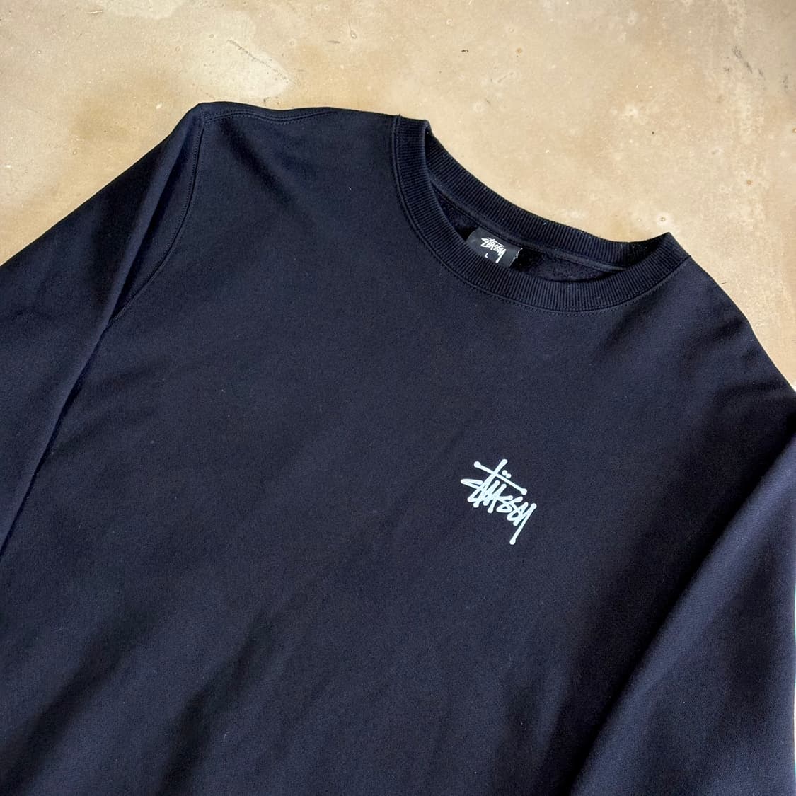 L 스투시 베이직 블랙 맨투맨 상품이미지1