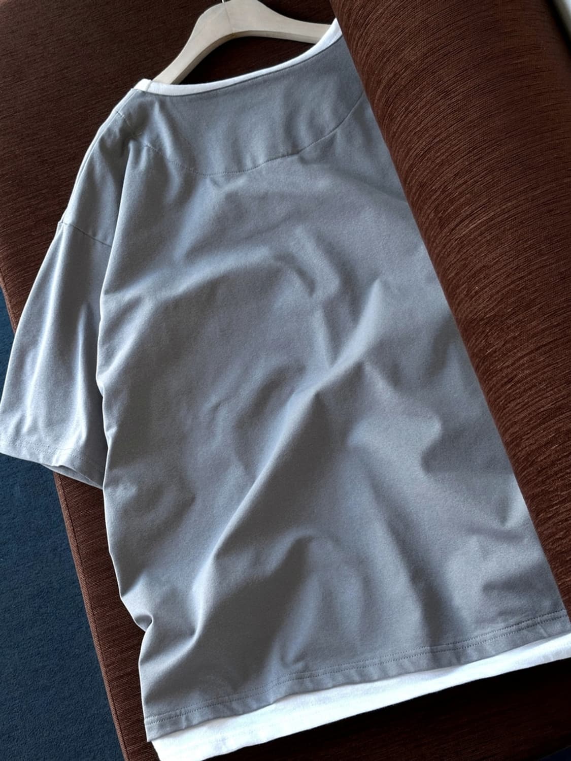 Fake layered neck H/S top 상품이미지6