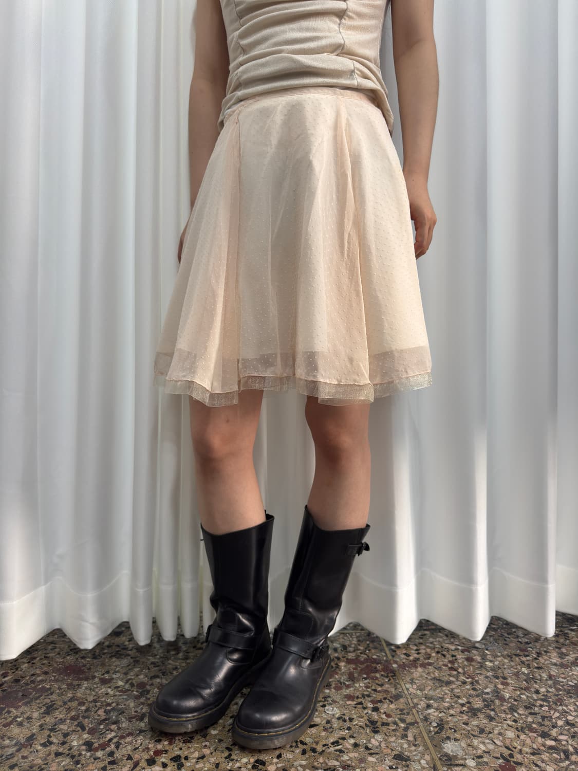 pink girls dot skirt 상품이미지3