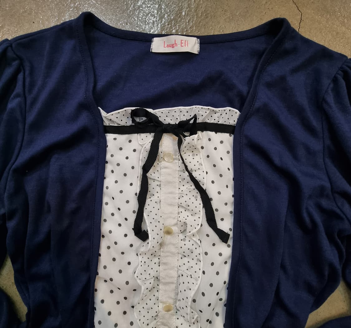 도트 프릴 레이어드 블라우스 상품이미지2