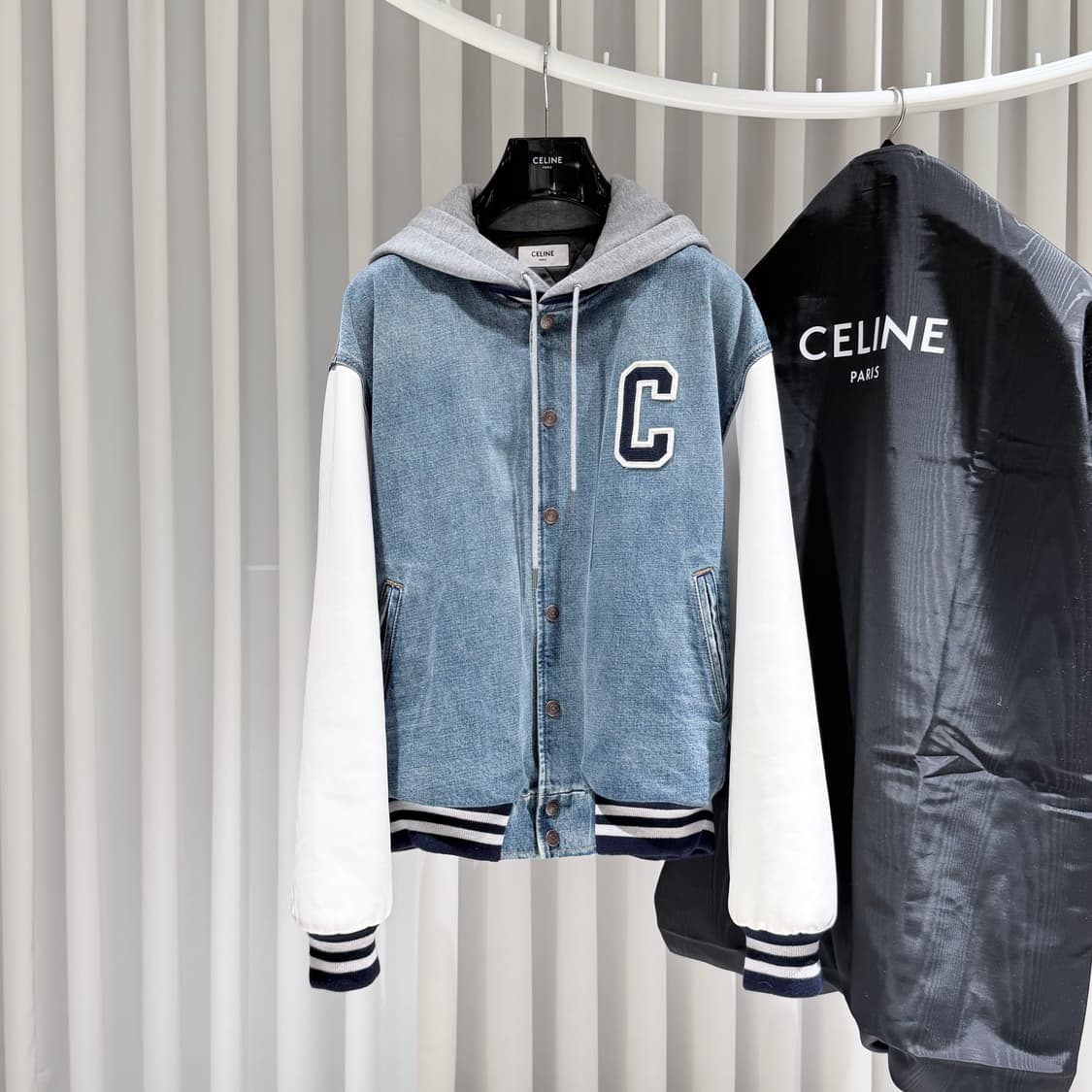 (S+/L) / 셀린느 피스모 워시 데님 루즈 테디 자켓 상품이미지1