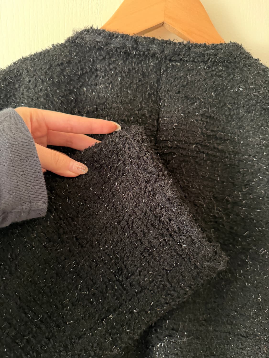 엘무드 lmoom 남성 셀러브리티 트위드 자켓 블랙 상품이미지5