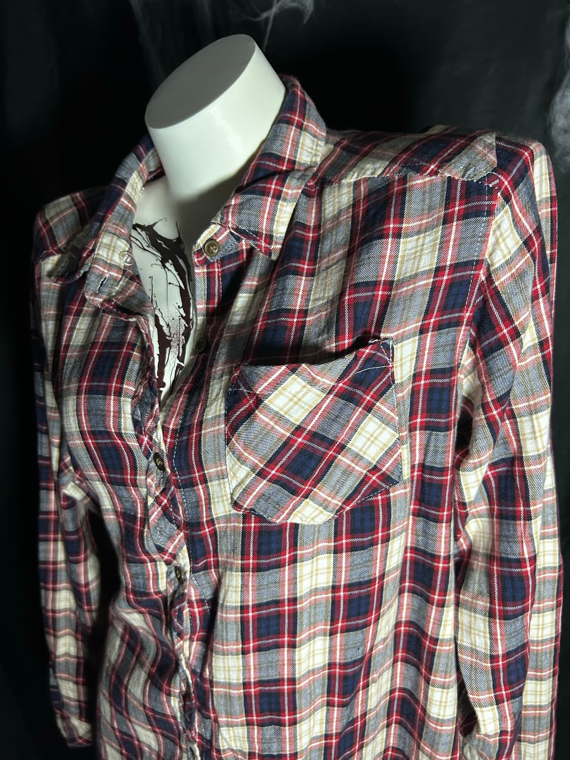 red back typo check shirts 상품이미지2
