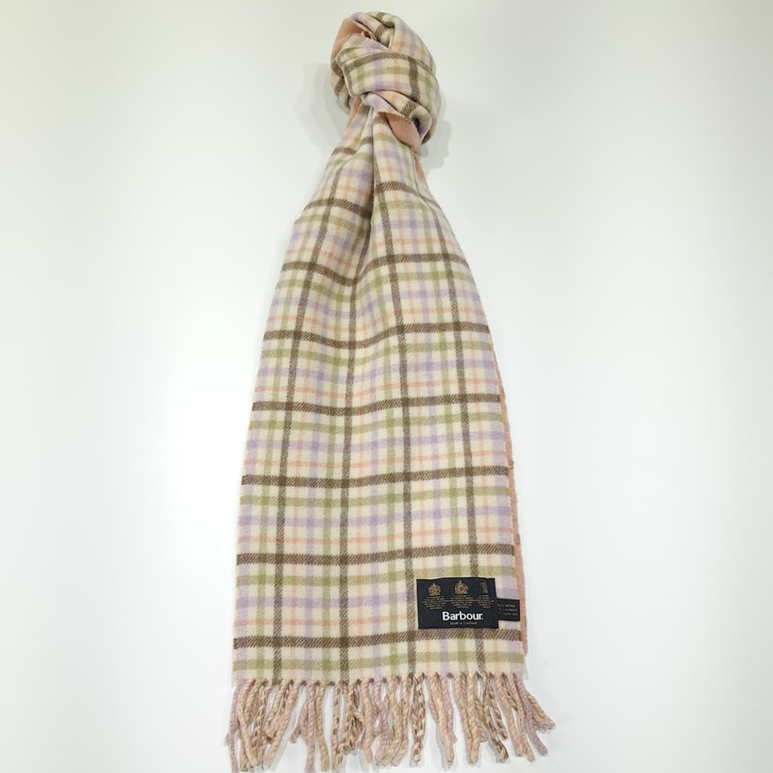 MX589 바버 90s 스코틀랜드판 울캐시미어 양면 타탄체크 목도리 머 상품이미지1