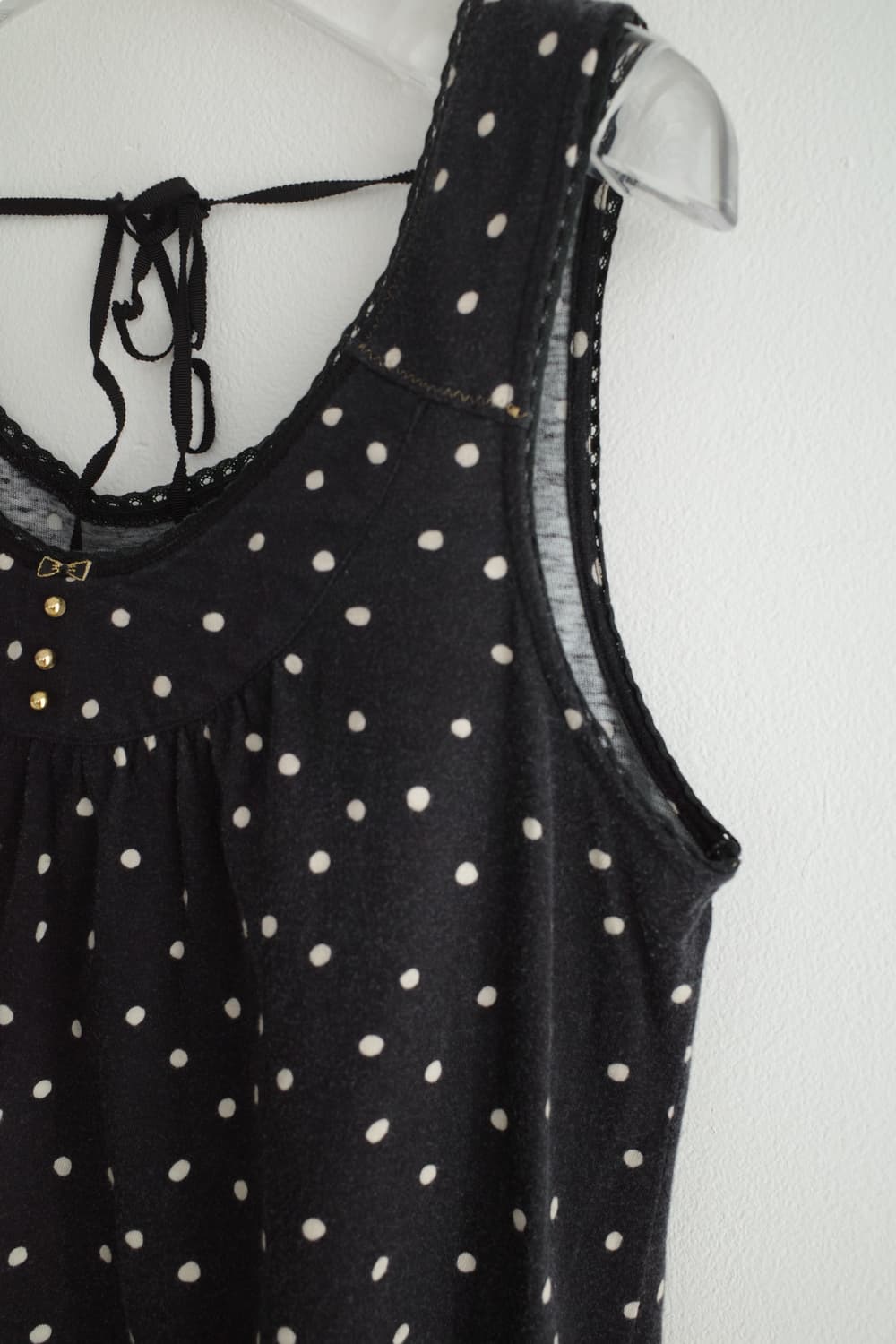 Back ribbon dot sleeveless 상품이미지6