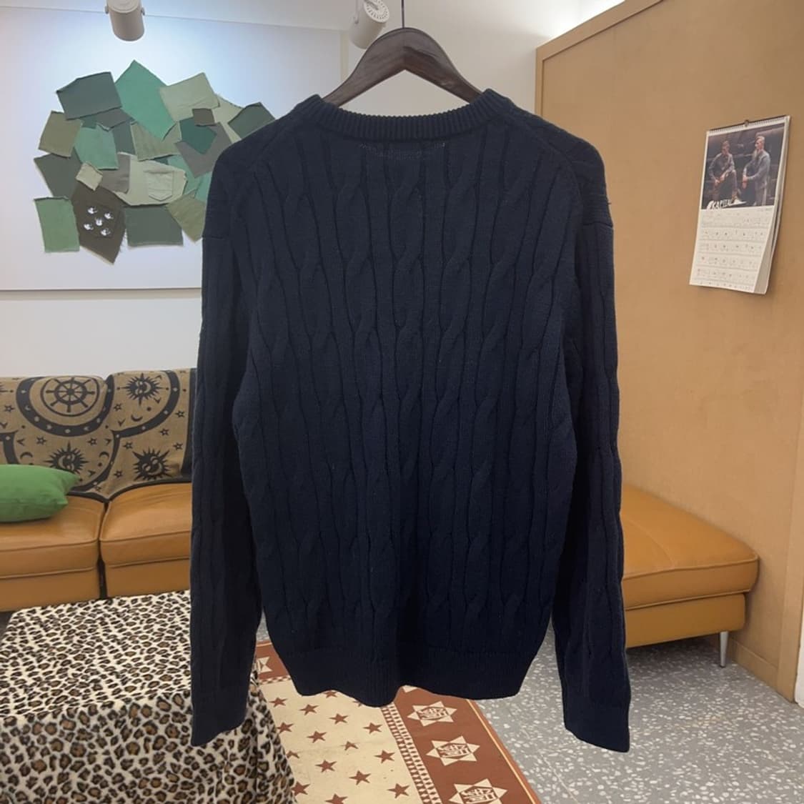 수아레 모던 캐주얼 케이블 꽈배기 니트 L C08919 상품이미지4