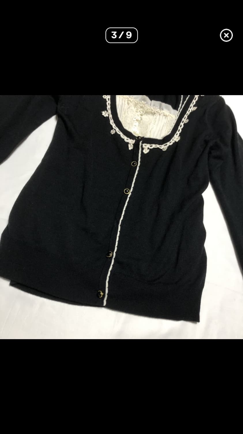 로걀탑3장일괄 프릴가디건퍼프반팔레이스긴팔 무채색공겜여주고스로리고딕히메갸루 상품이미지3