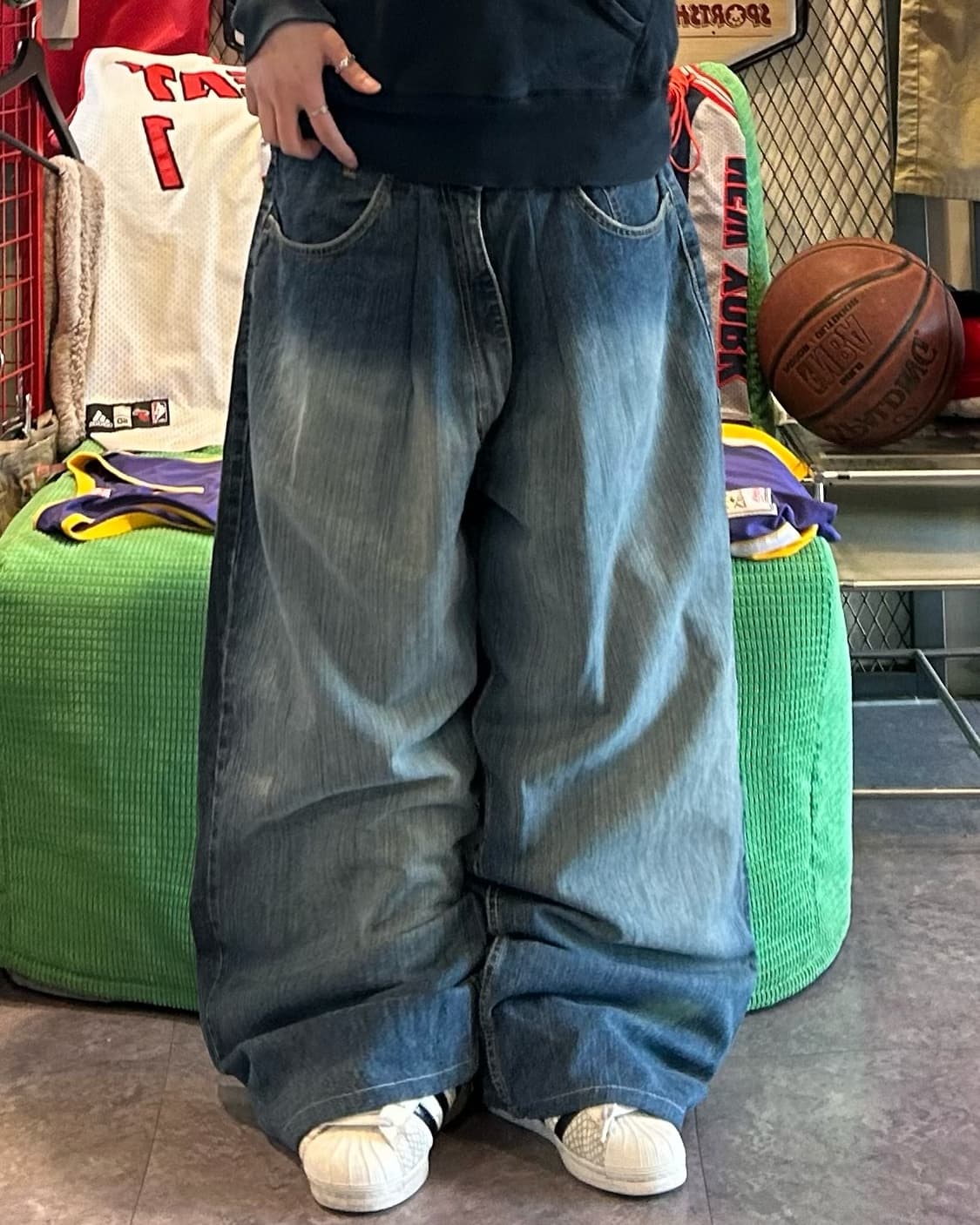 washing denim wide hip-hop pts 상품이미지2