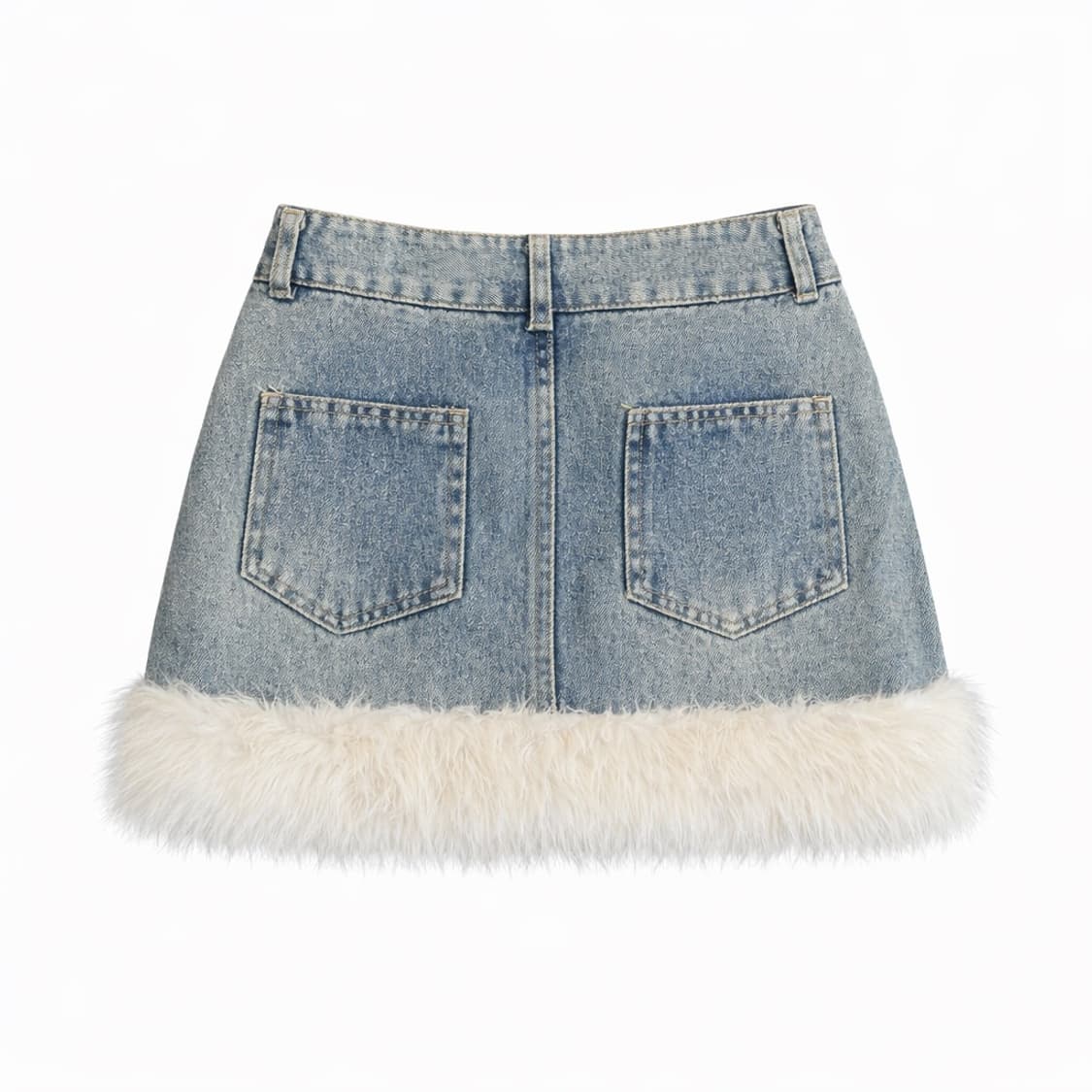 Faux fur denim set 퍼 데님 투피스 세트 상품이미지5