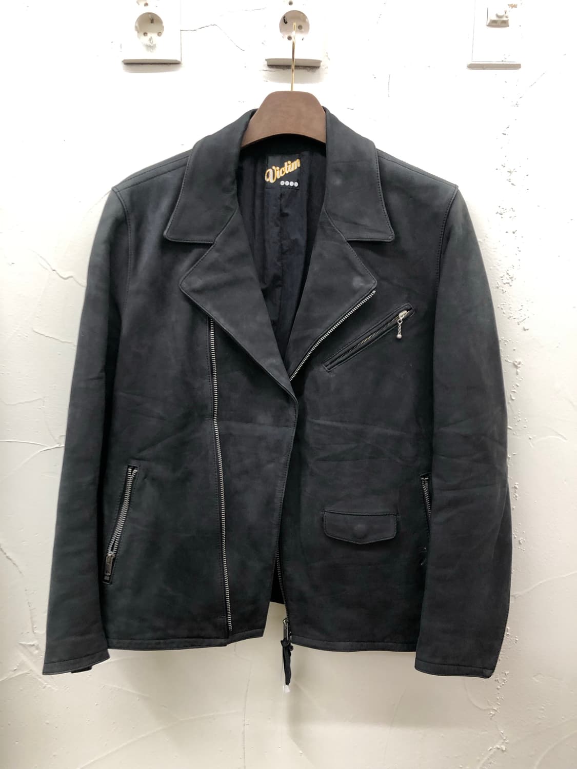victim 소가죽 스웨이드 라이더 자켓 상품이미지1