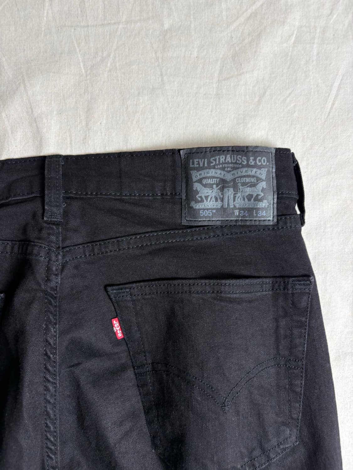 Levis 리바이스 505 블랙 데님 혼방 팬츠 W34 상품이미지3