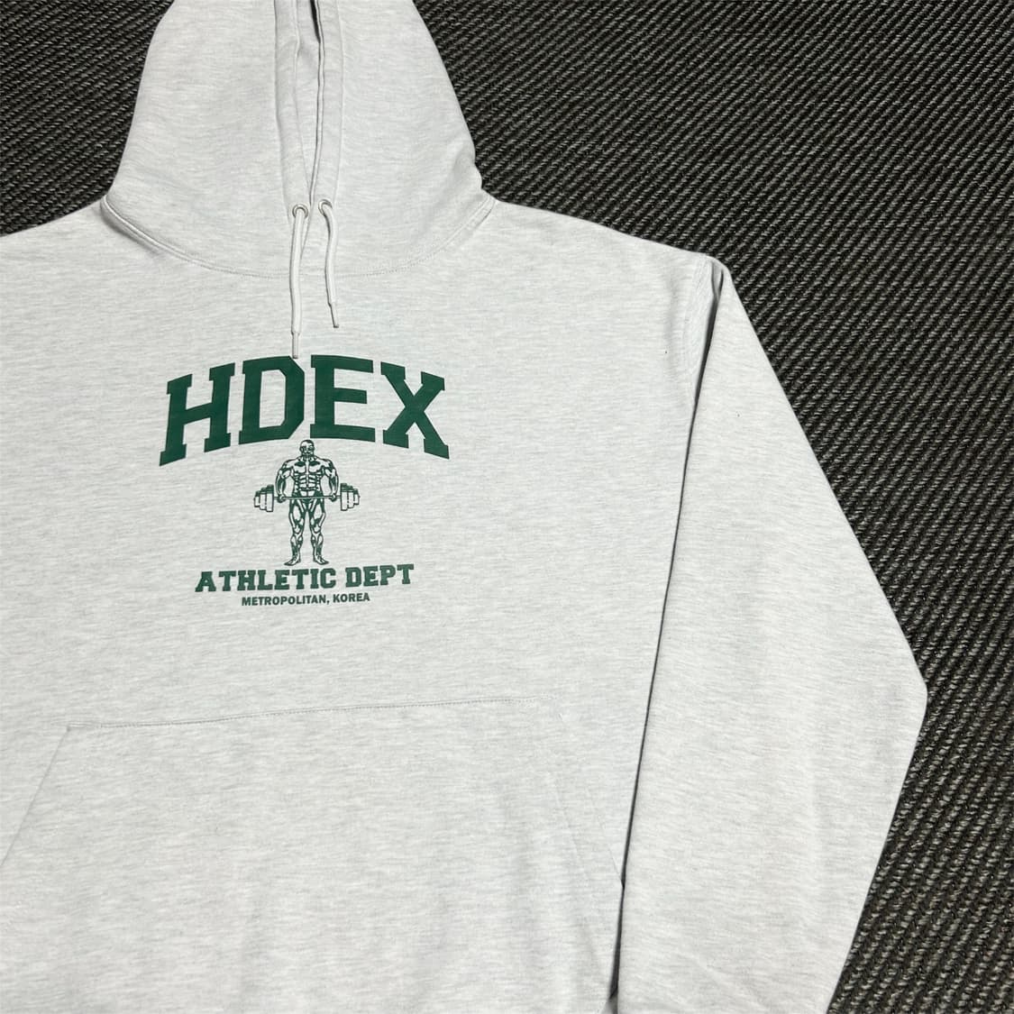 [L] Hdex 에이치덱스 컴프레이션 멜란지 화이트 후드티 상품이미지2