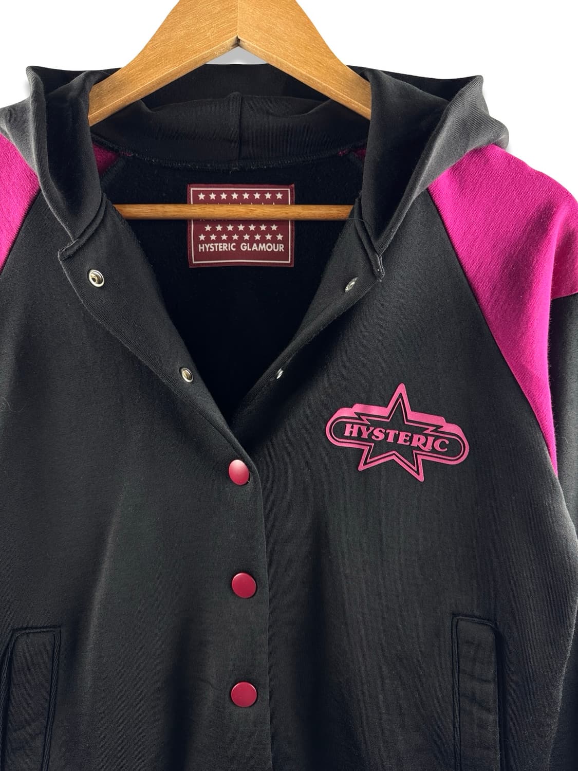히스테릭글래머 블랙 핑크 후드 스타디움자켓2533 상품이미지3