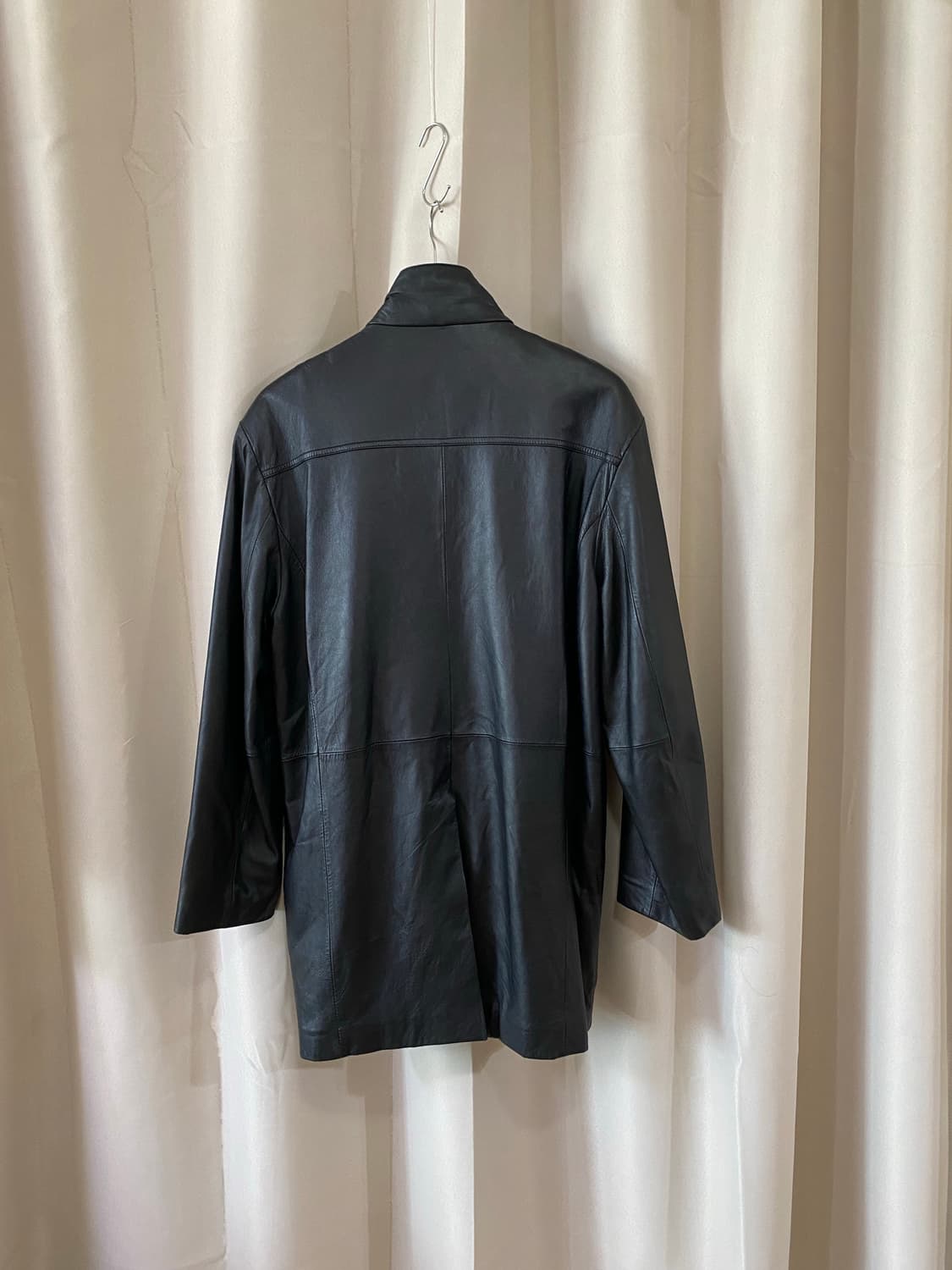 vtg leather lounge zip half coat 상품이미지2