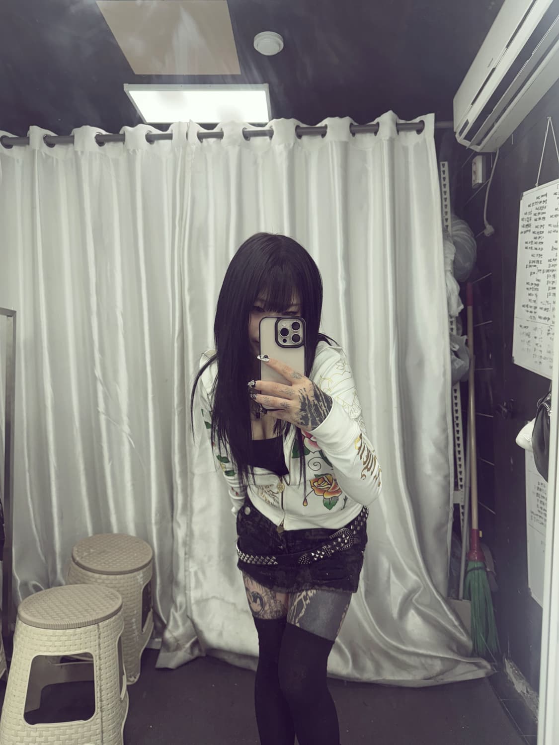 에드하디 화이트 큐빅 후드집업 상품이미지3