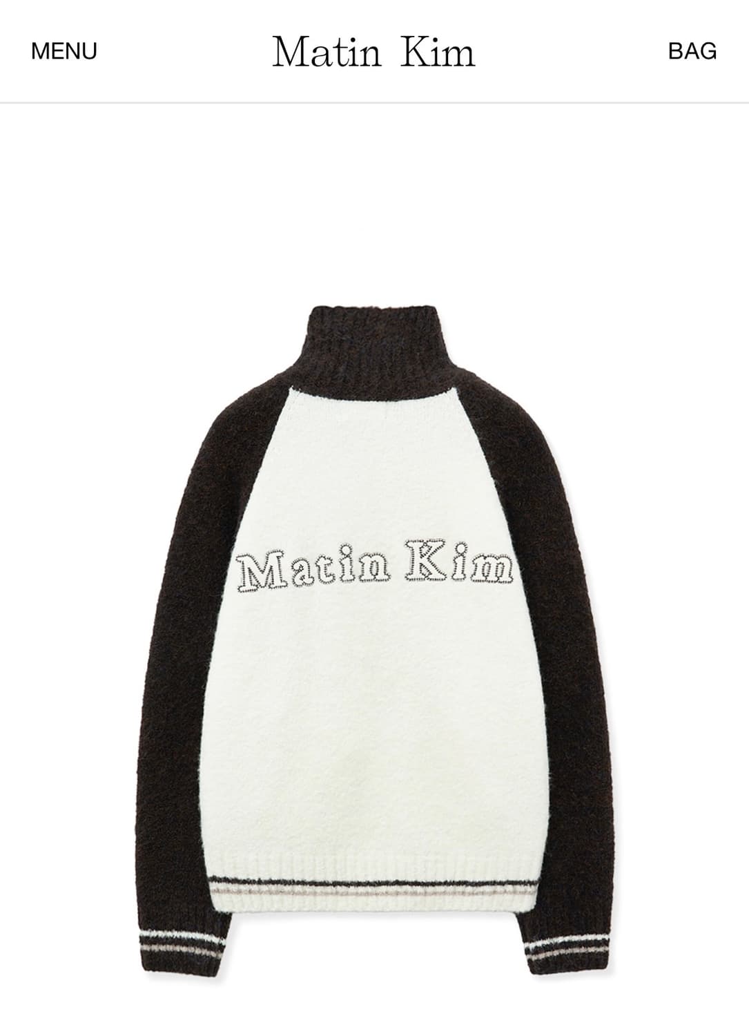 HIGH NECK RAGLAN KNIT ZIP UP FOR WOMEN I 상품이미지3