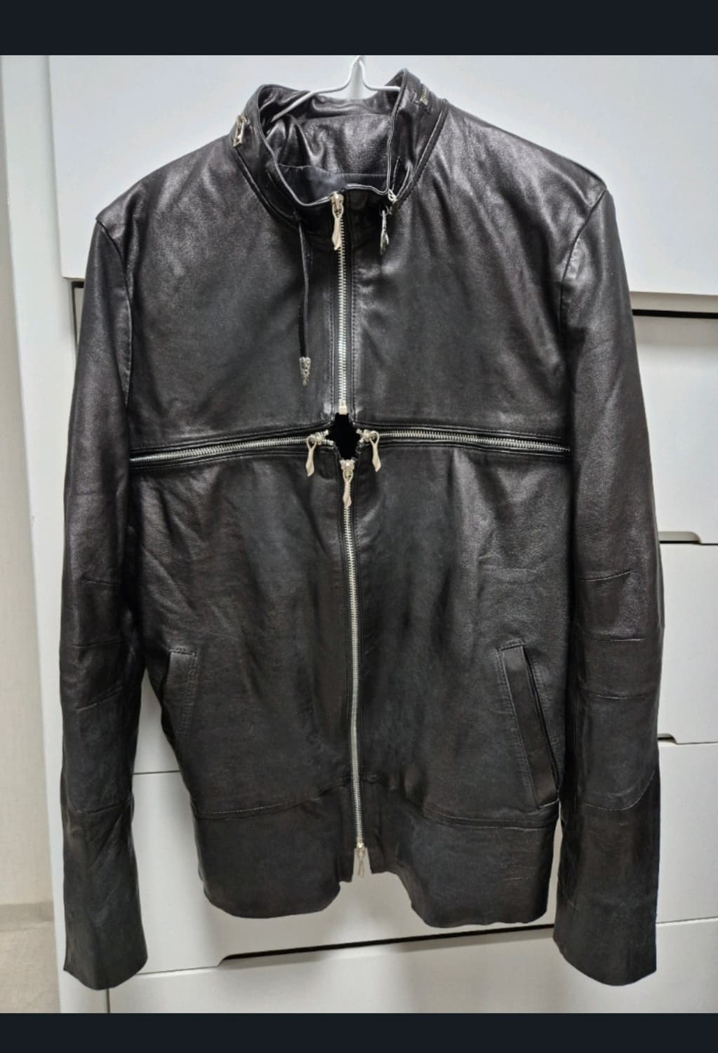 레더 크로스 지퍼 자켓 상품이미지2
