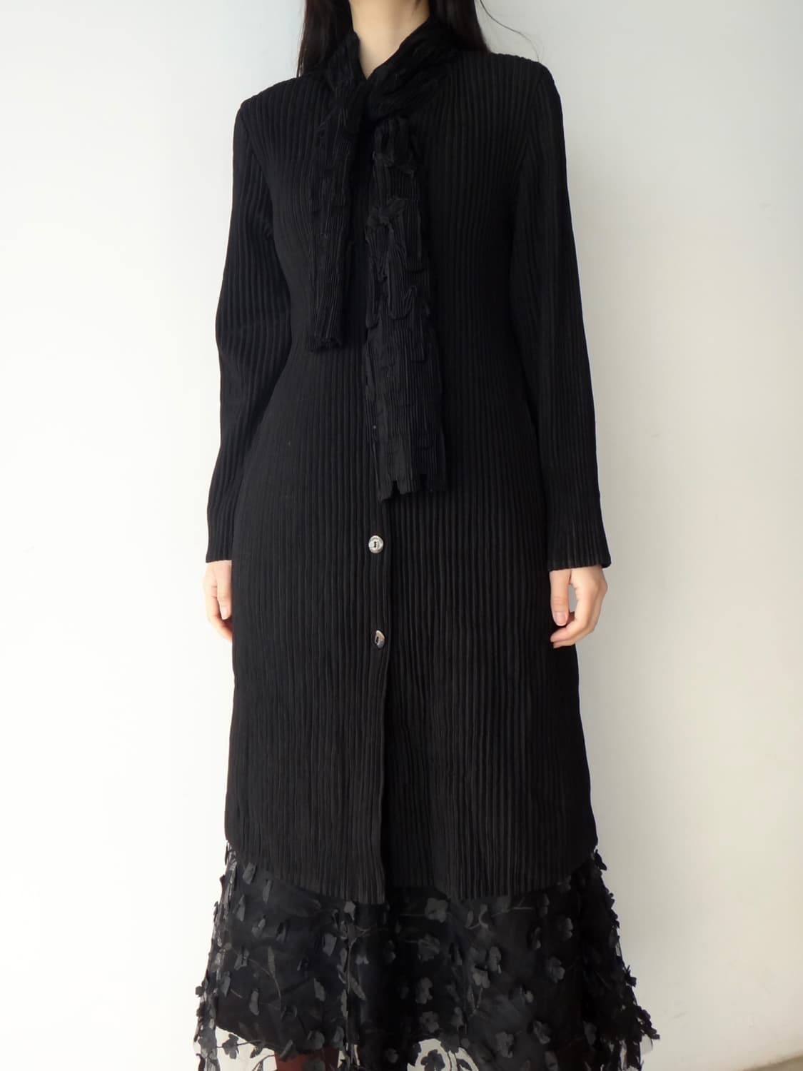 Neck muffler layer pleats top & ops 상품이미지7