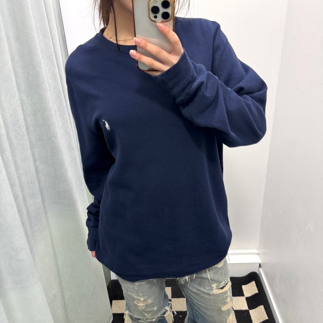 폴로 네이비 와플 니트 상품이미지2