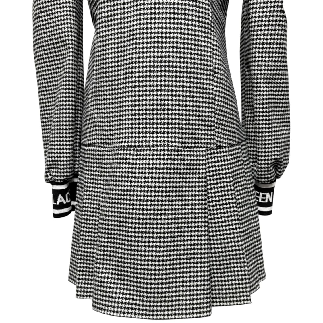 3801 블랙 체크 퍼프 플리츠 미니원피스 상품이미지3