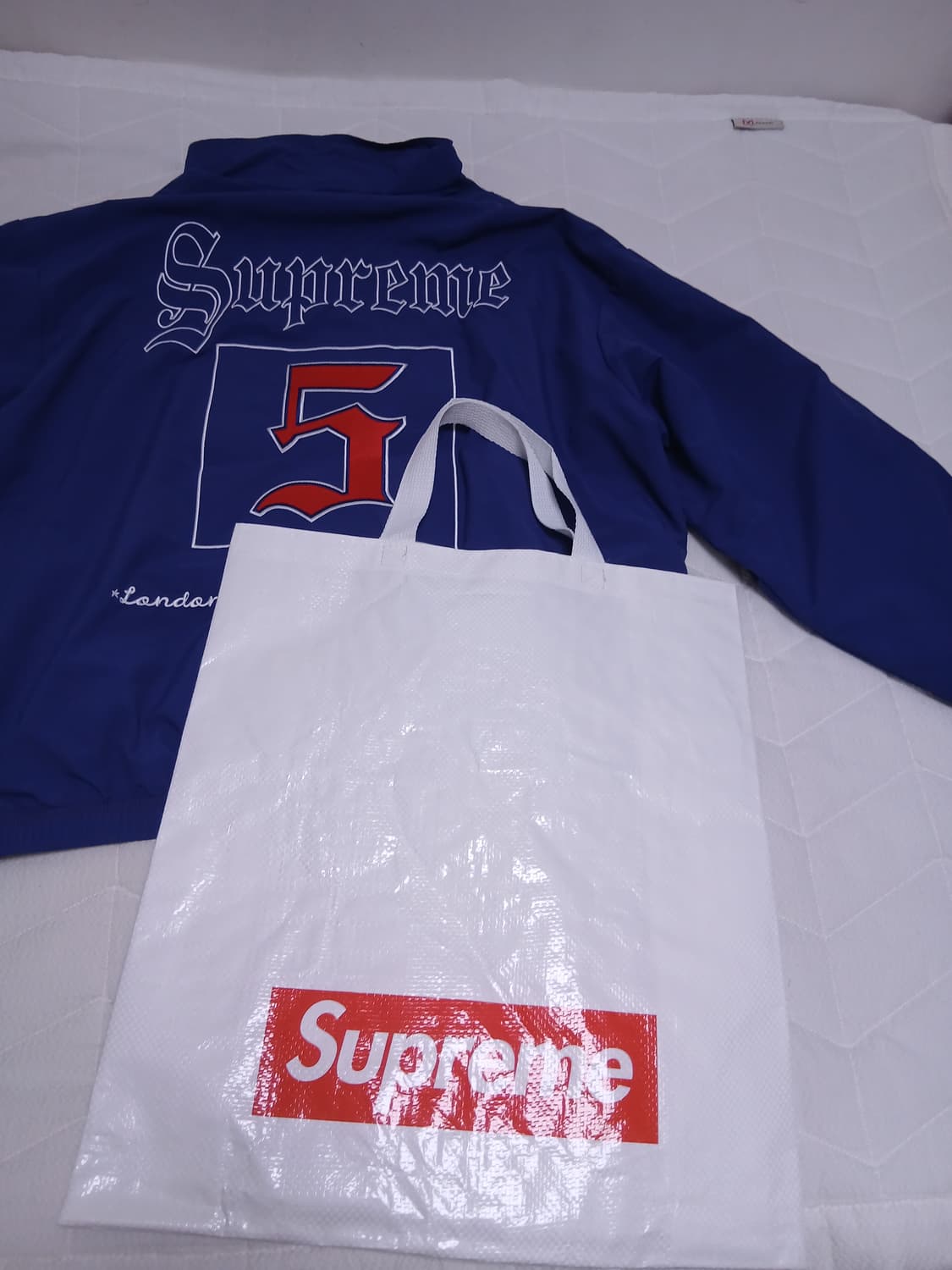 (☆새상품☆)슈프림 올드 잉글리쉬 트랙 자켓 라이트 네이비 상품이미지4