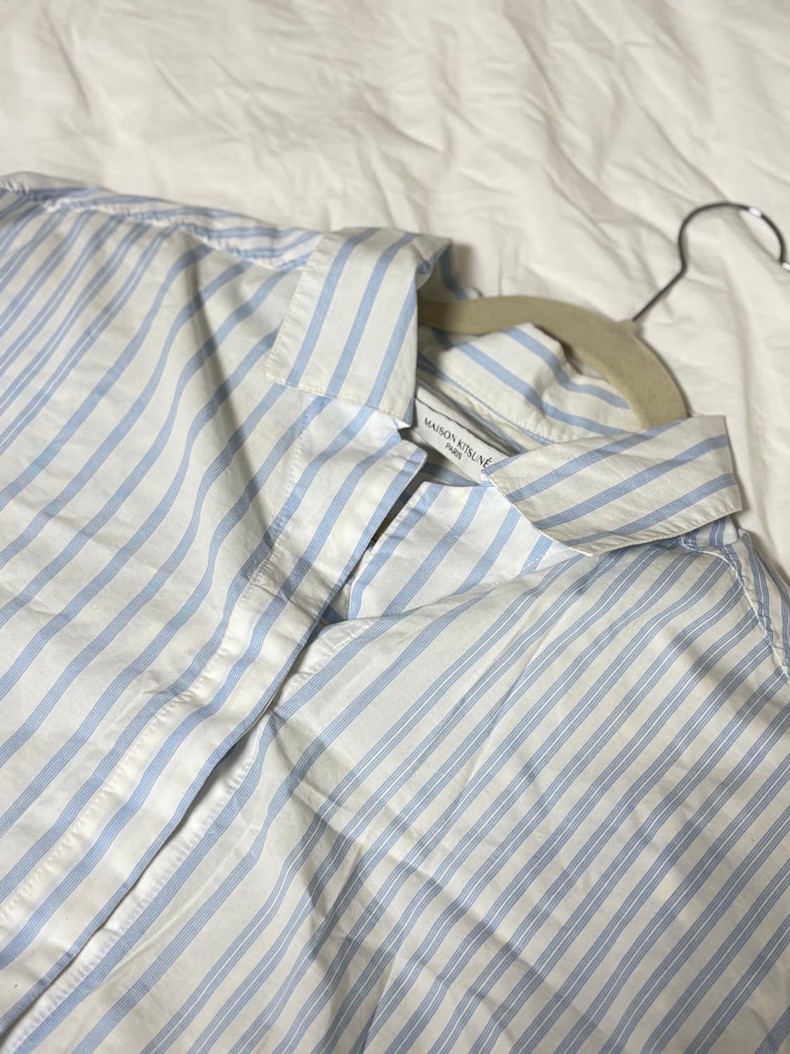 메종키츠네 크롭 스트라이프 셔츠 34 상품이미지6
