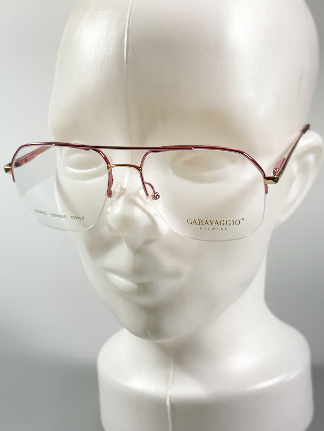 90s CARAVAGGIO 브라운 골드 스퀘어 반무테 보잉 빈티지 안경 상품이미지8