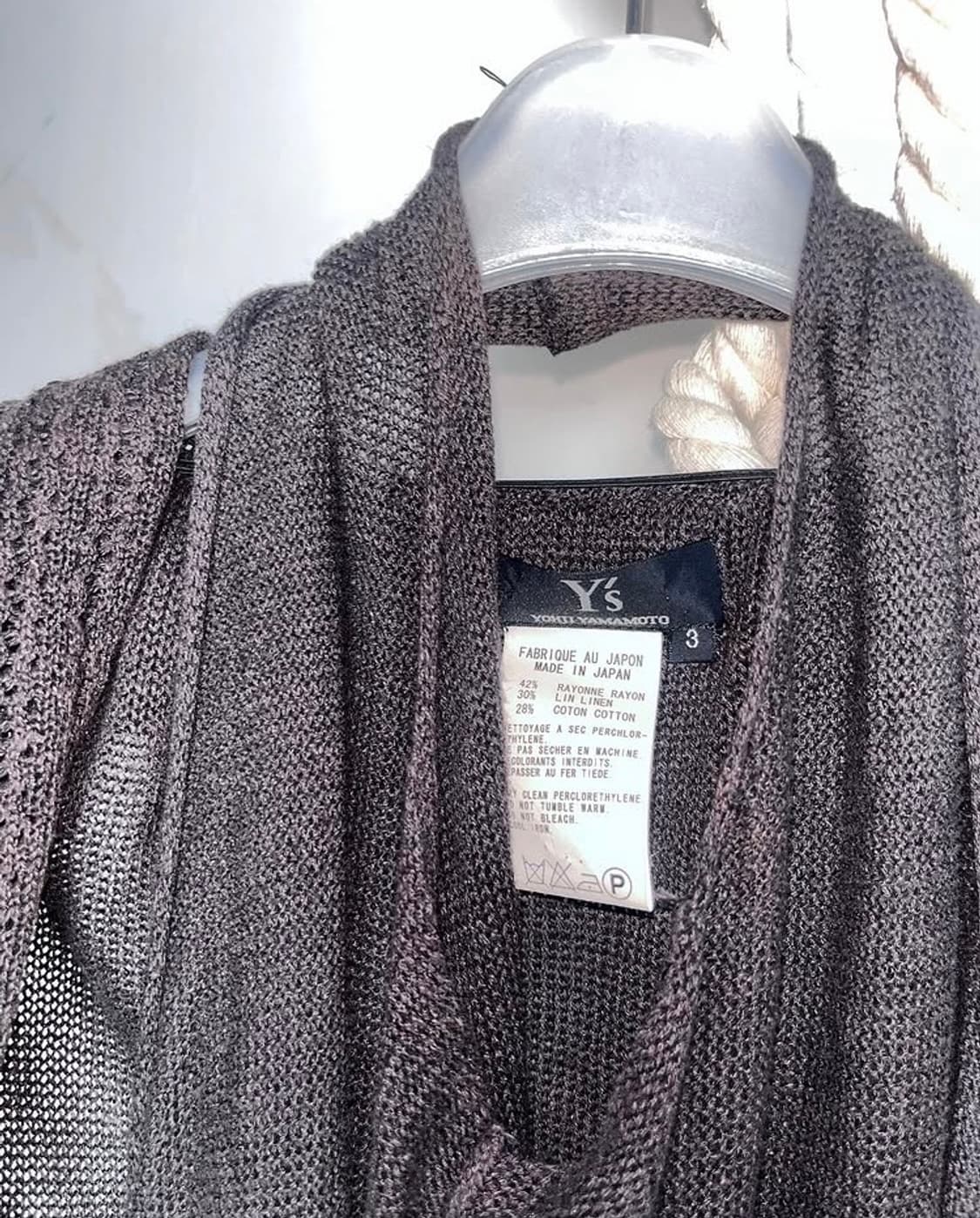 Y's Yohji Yamamoto 가디건 카디건 린넨 롱 원피스 브라운 상품이미지7