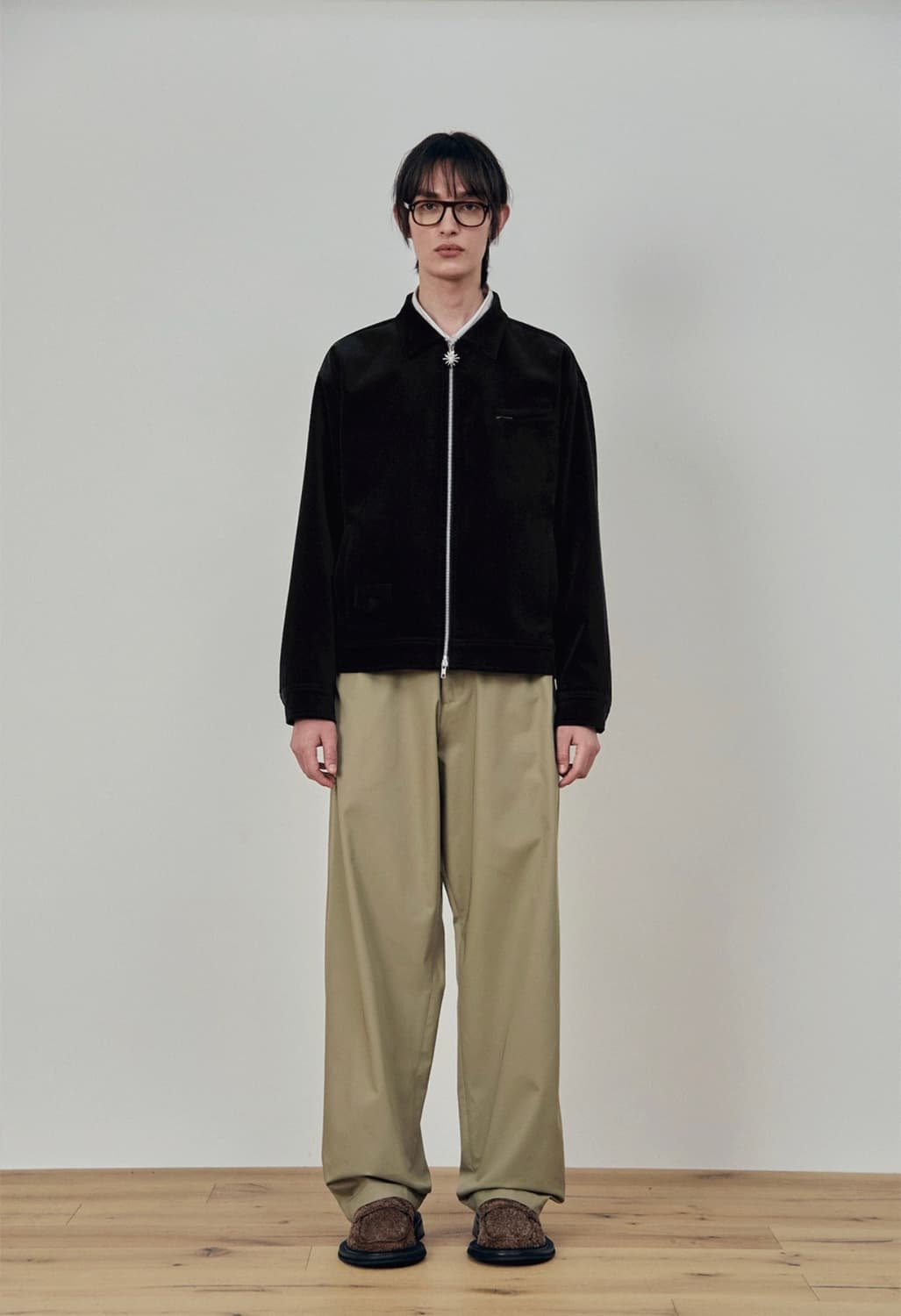 STU 벨벳 집업 자켓 블랙 (L) 상품이미지1