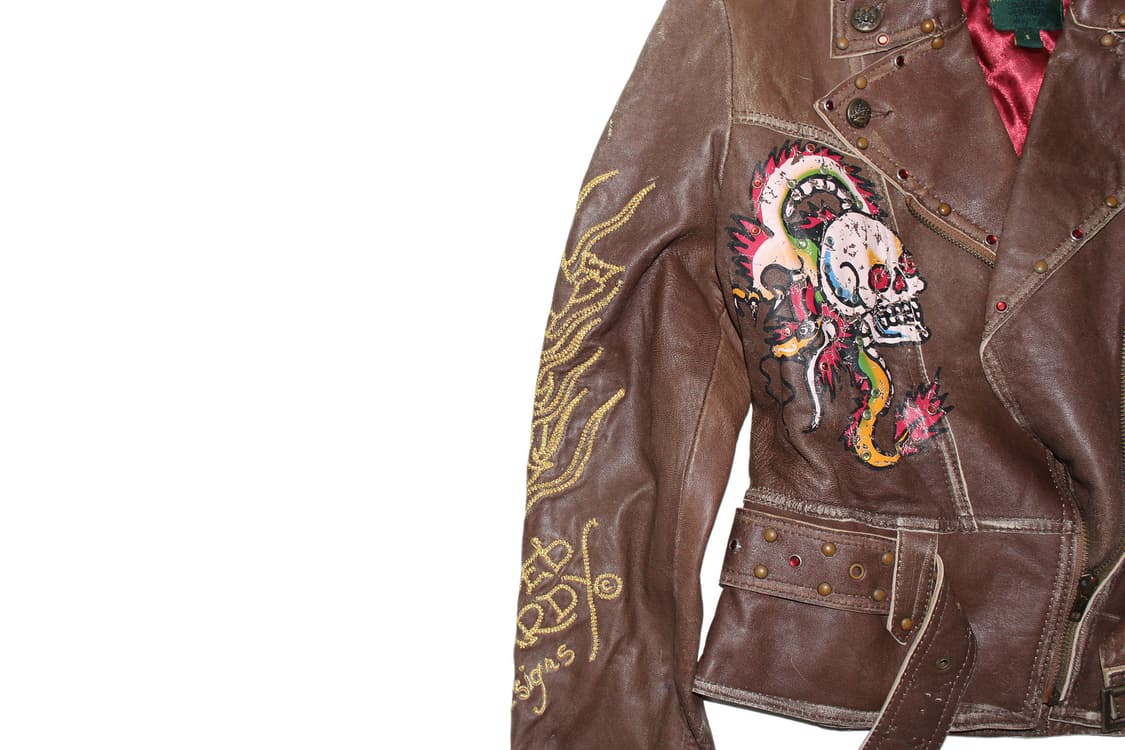 2000s Ed Hardy 에드하디 카우레더 자켓 상품이미지2