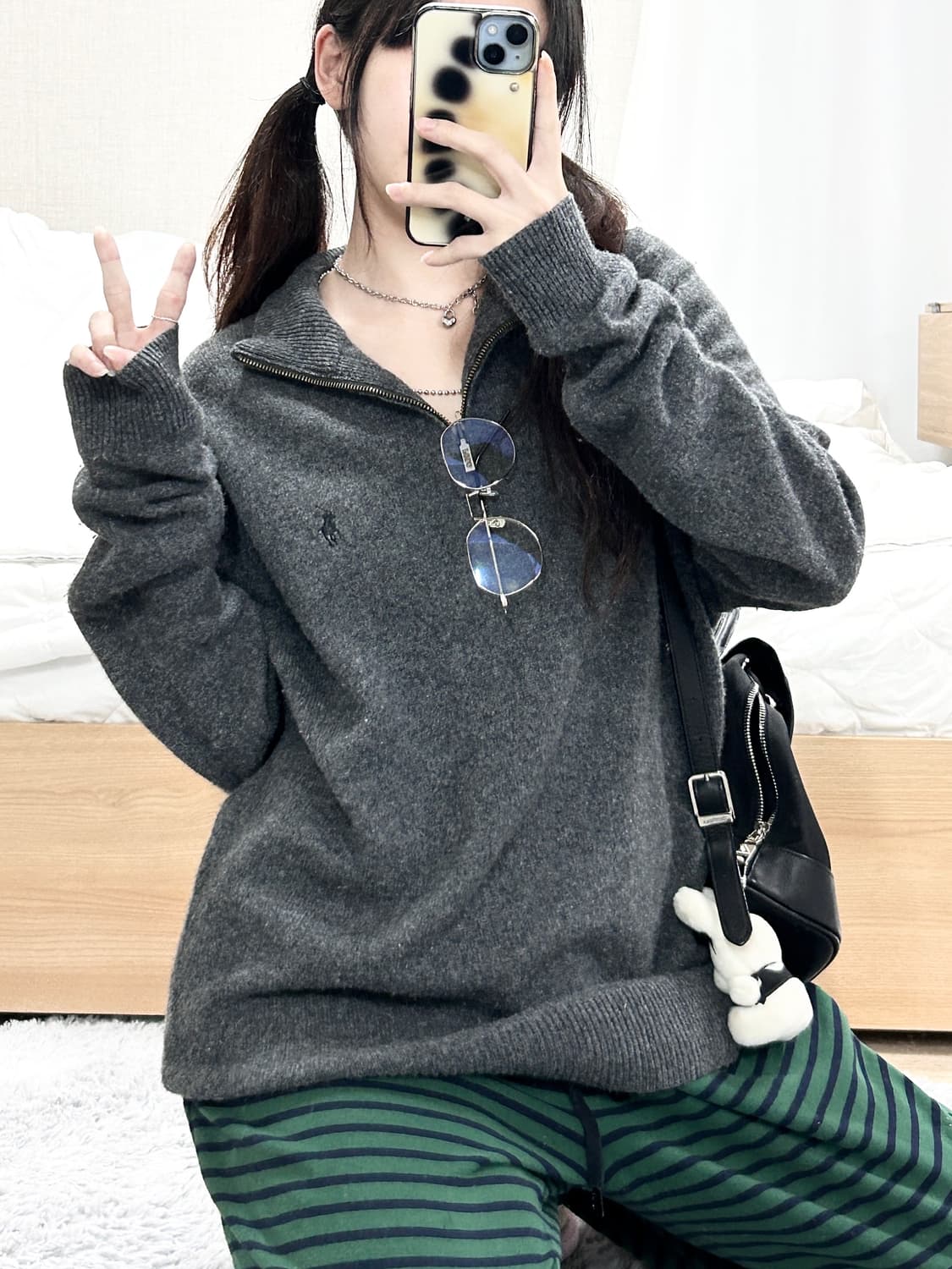 폴로 신형 차콜 반집업 울니트 상품이미지4