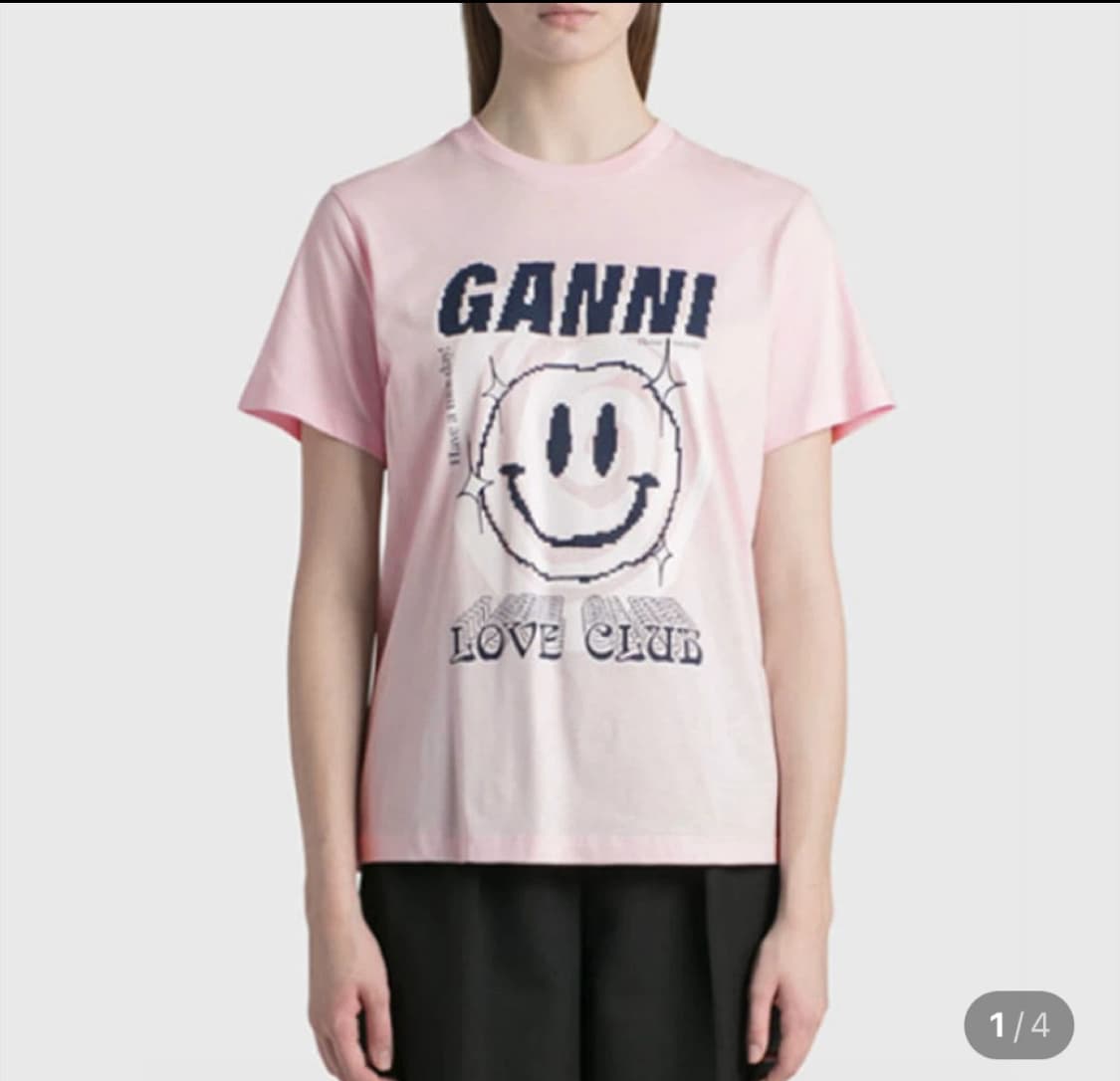 가니 Ganni 반팔 티셔츠 라이트라일락 s 상품이미지3