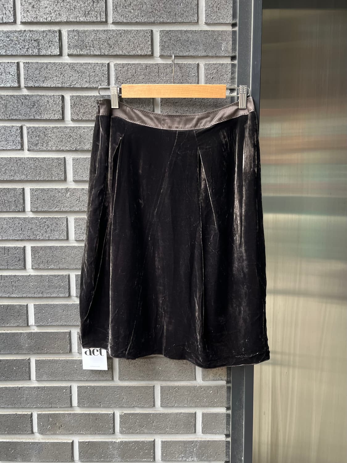 des pres 벨벳 스커트 브라운 상품이미지7
